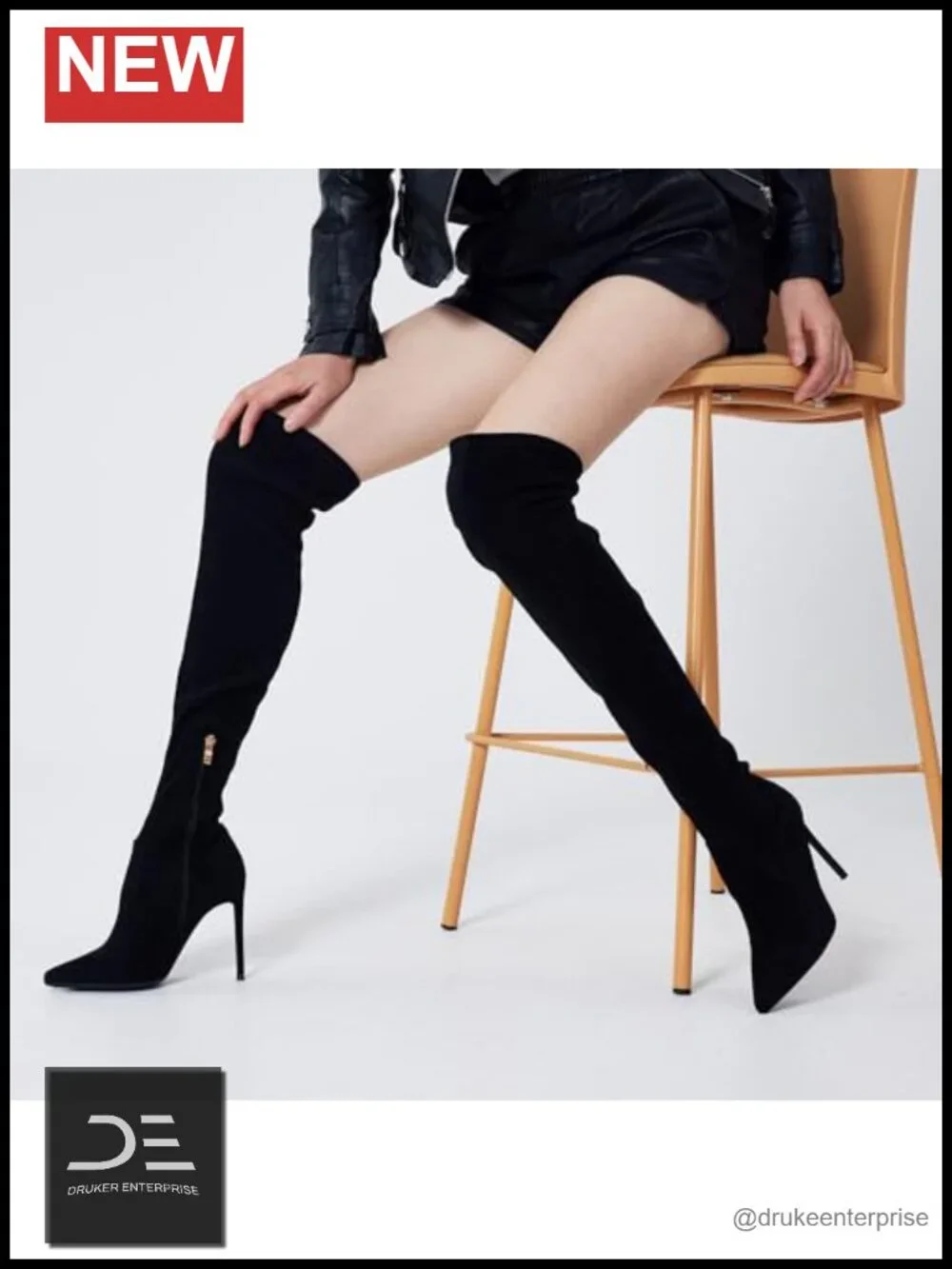 Over Knee Thigh High Boots 4.3 inch Stilettos High Heels Stretch Suede Long